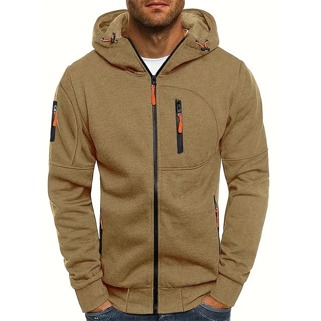 R&B | Kapuzenpullover Taillierte Passform Atmungsaktives Material Reißverschluss Reißverschluss Taschen