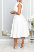 R&B | One Shoulder Midi Kleid Elegante A-Linie Passform Skulpturierte Details Festliche Kleidung