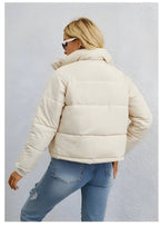 R&B | Warme Damen Pufferjacke mit Reißverschluss und Hohem Kragen