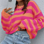 R&B | Schicke Herbstgestreifte Pullover mit Perfektem Schnitt für Frauen