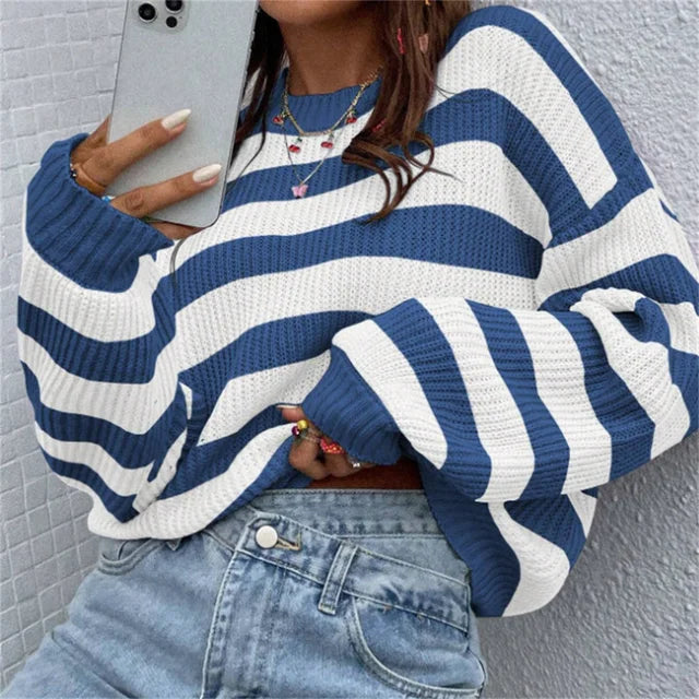 R&B - Schicke Herbstgestreifte Pullover mit Perfektem Schnitt für Frauen