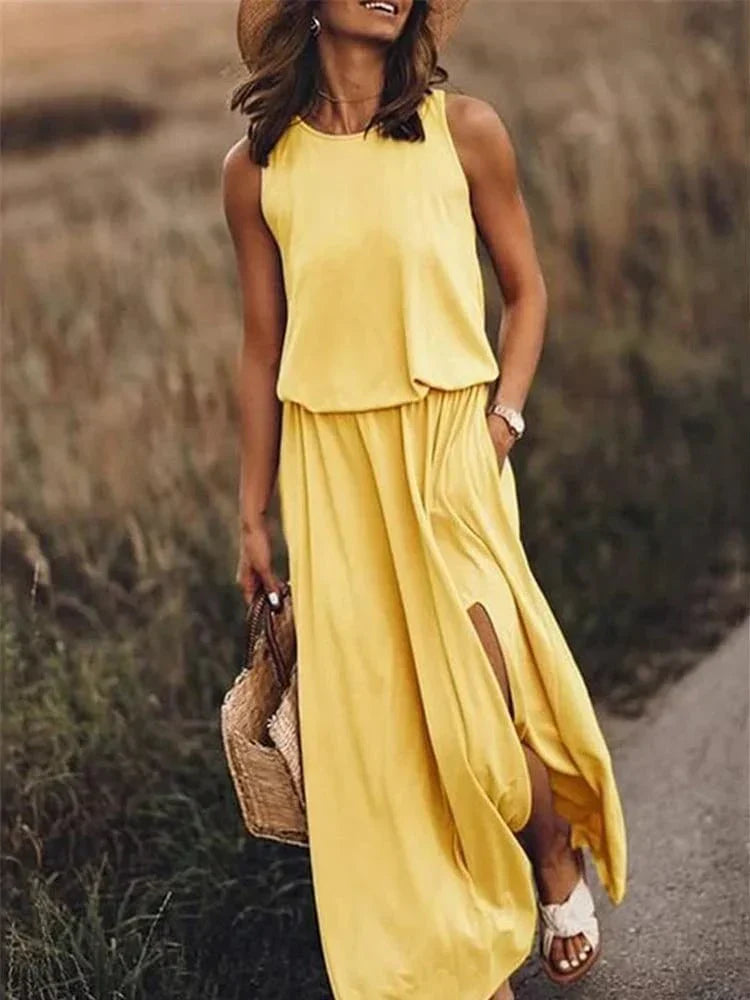 Heidi-Mode – entspanntes weißes maxikleid