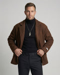 Britischer Stil Kurzmantel Unisex Freizeitjacke Brauner Strick Blazer