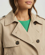 Damen Windbreaker Gelb Kurz mit Puff-Effekt und modischem Reverskragen