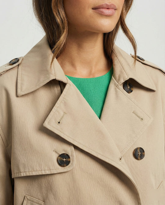 Damen Windbreaker Gelb Kurz mit Puff-Effekt und modischem Reverskragen