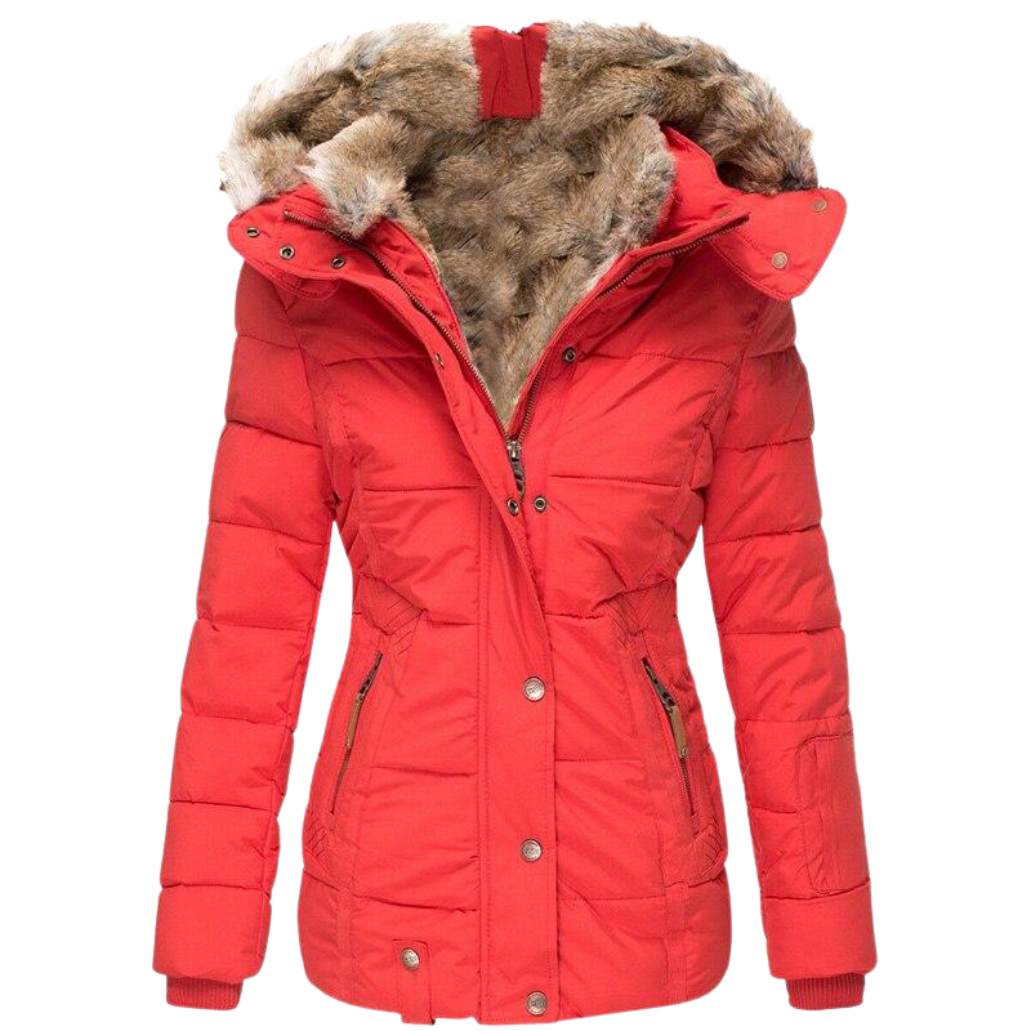 R&B | Gesteppter Wintermantel für Damen mit Fellkragen
