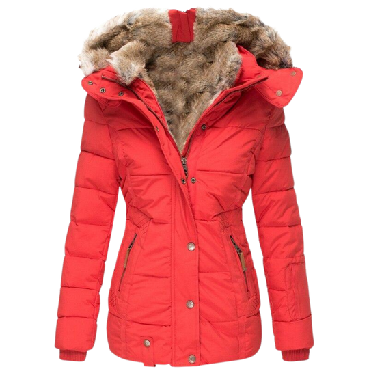 R&B | Gesteppter Wintermantel für Damen mit Fellkragen