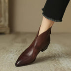 R&B | Damenstiefelette Aus Leder mit Blockabsatz
