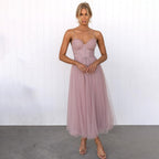 R&B | Midi Kleid für Frauen Elegante Partykleidung
