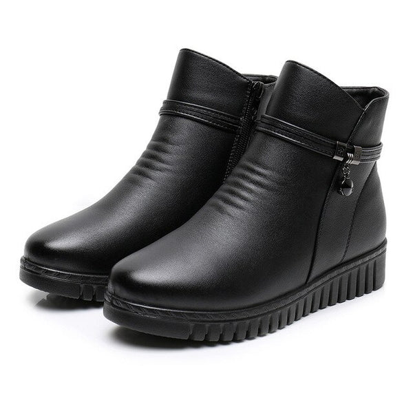 R&B | Damen Wasserdichte Warme Lederstiefel