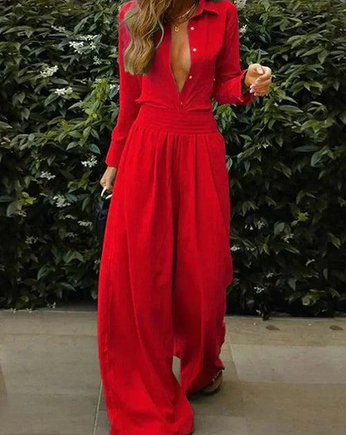 Damen Vintage Overall mit Elastischer Taille