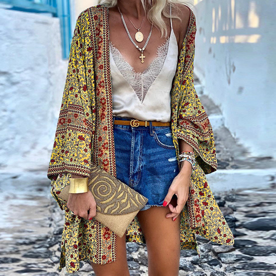 R&B | Boho-Kimono Ein Fröhlicher, Stilvoller Und Mittellanger Kimono!