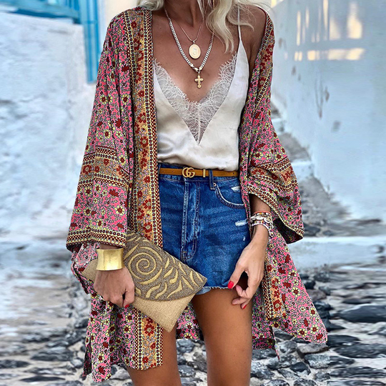 R&B | Boho-Kimono Ein Fröhlicher, Stilvoller Und Mittellanger Kimono!