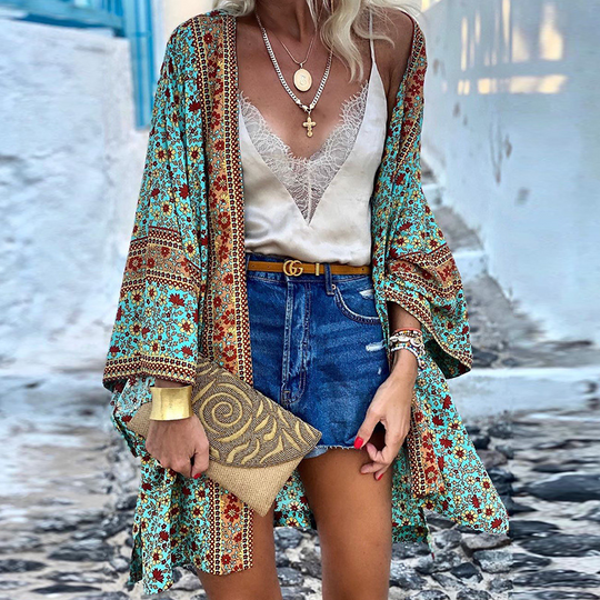 R&B | Boho-Kimono Ein Fröhlicher, Stilvoller Und Mittellanger Kimono!