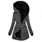 R&B | Gepolsterte Lange Reißverschluss Kapuzenjacke Warm