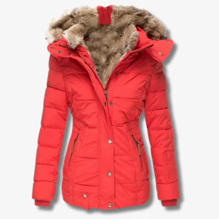 R&B | Winterjacke mit Kapuze und Reißverschluss für Frauen ideal für kalte Tage
