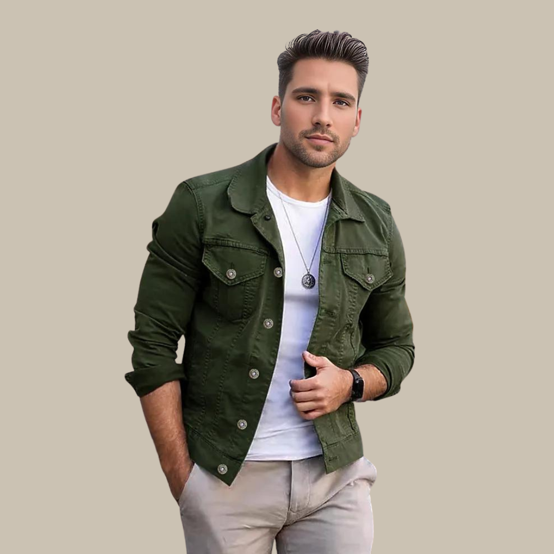R&B | Klassisch gefärbte Jeansjacke für Männer