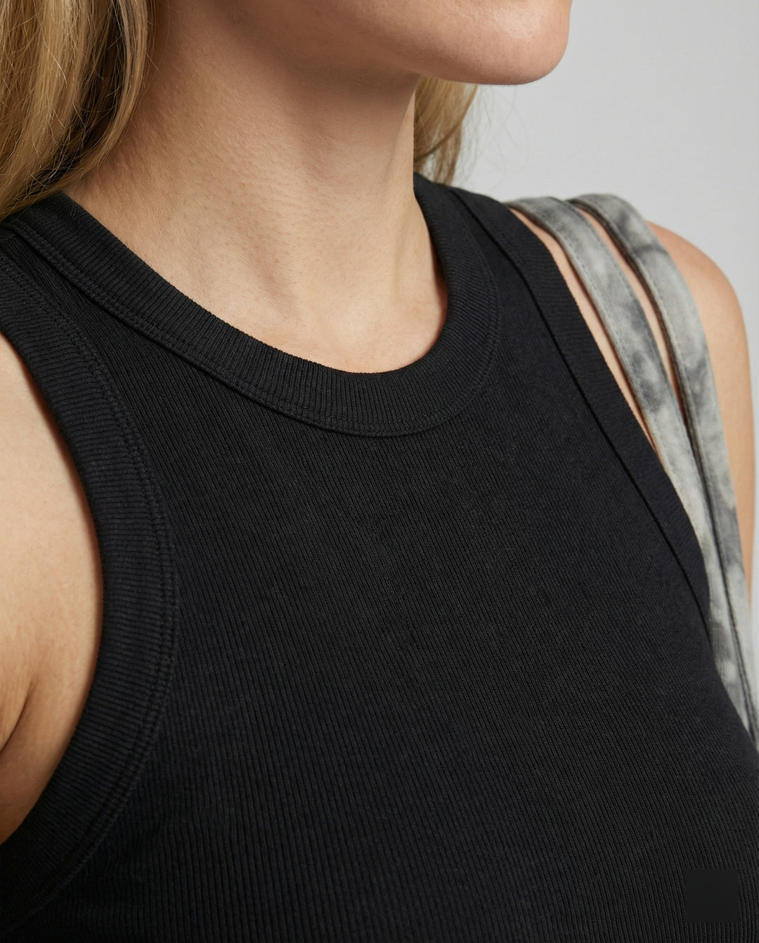 Damen Tanktop Figurbetont Kontrast-Design Breite Träger