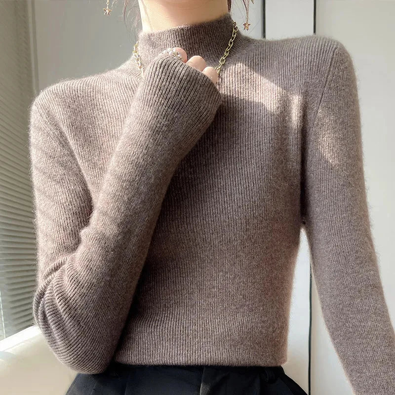 R&B | Strickpullover mit Halbem Rollkragen und Langen Ärmeln