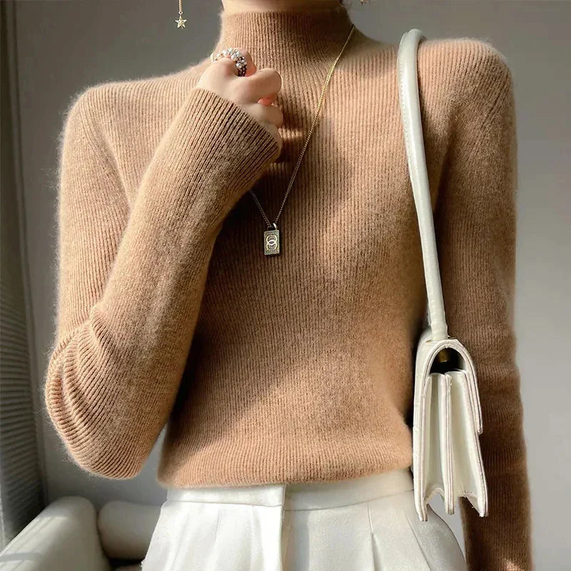 R&B | Strickpullover mit Halbem Rollkragen und Langen Ärmeln
