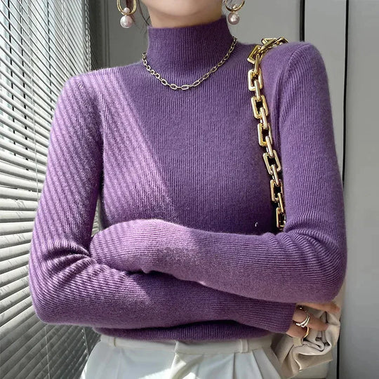 R&B | Strickpullover mit Halbem Rollkragen und Langen Ärmeln