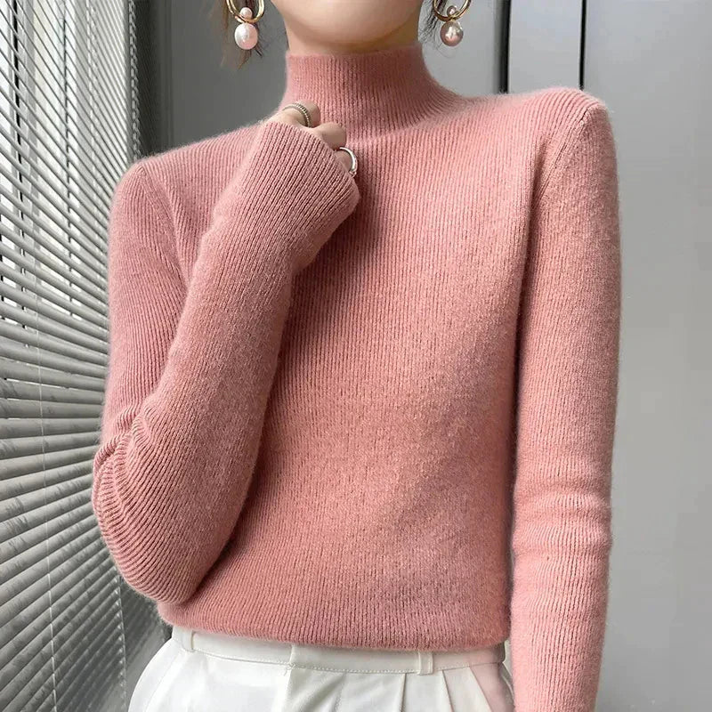 R&B | Strickpullover mit Halbem Rollkragen und Langen Ärmeln