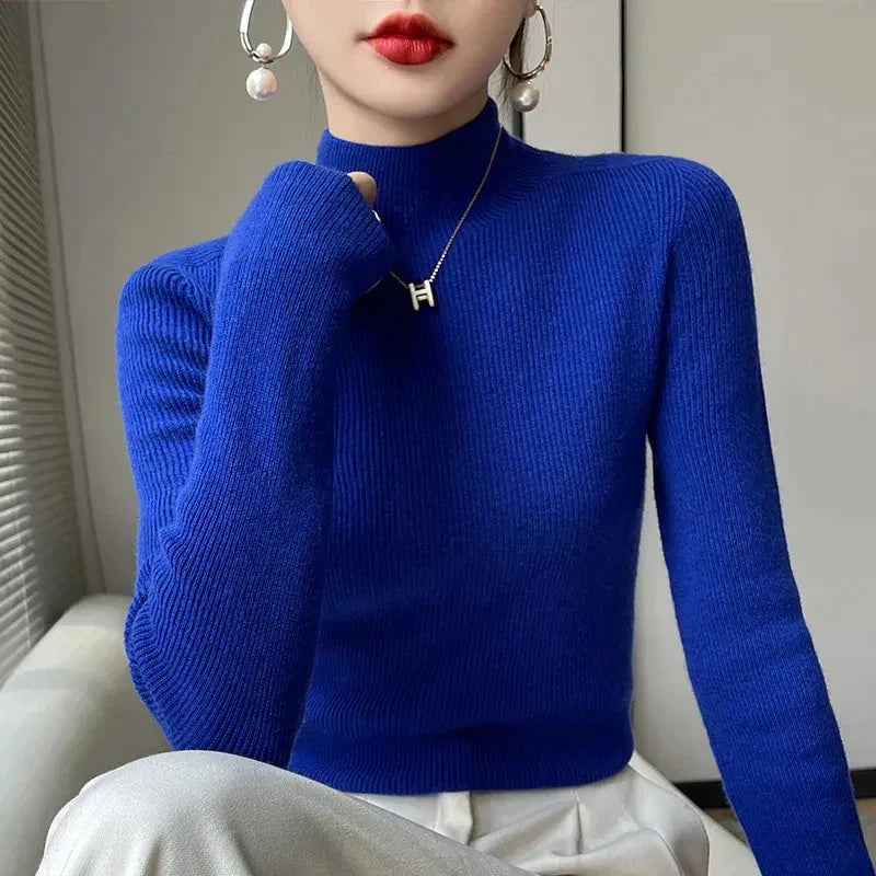 R&B | Strickpullover mit Halbem Rollkragen und Langen Ärmeln