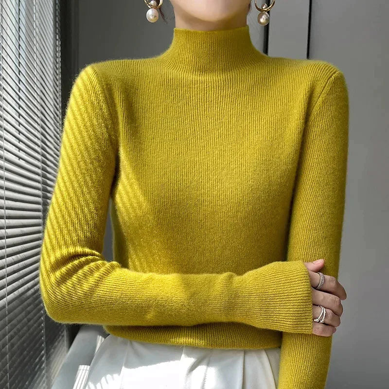 R&B | Strickpullover mit Halbem Rollkragen und Langen Ärmeln