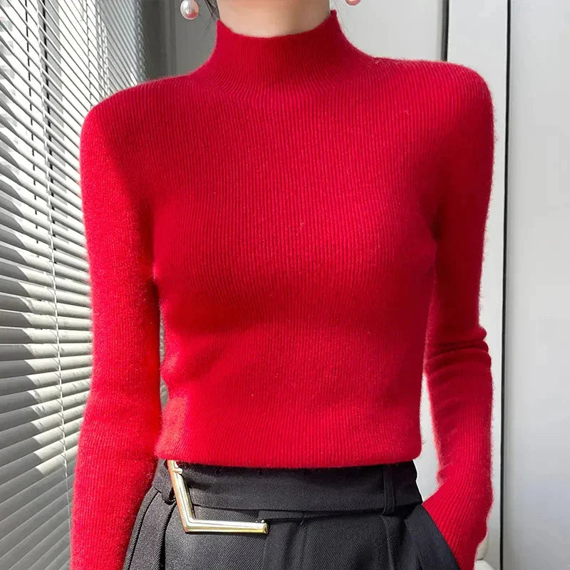 R&B | Strickpullover mit Halbem Rollkragen und Langen Ärmeln