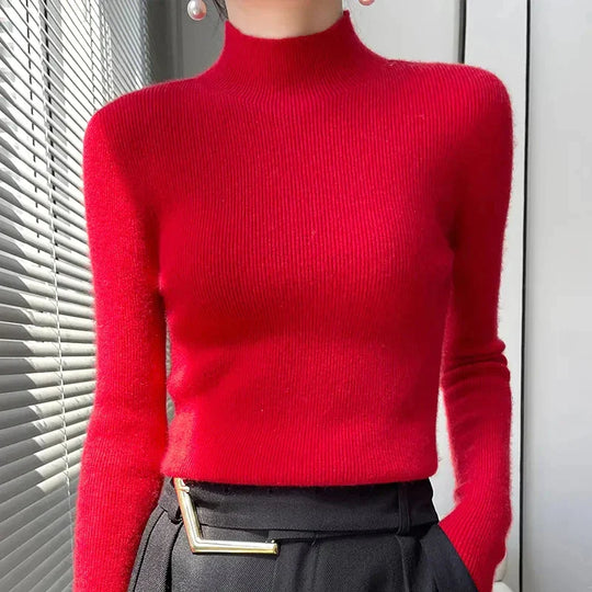 R&B | Strickpullover mit Halbem Rollkragen und Langen Ärmeln