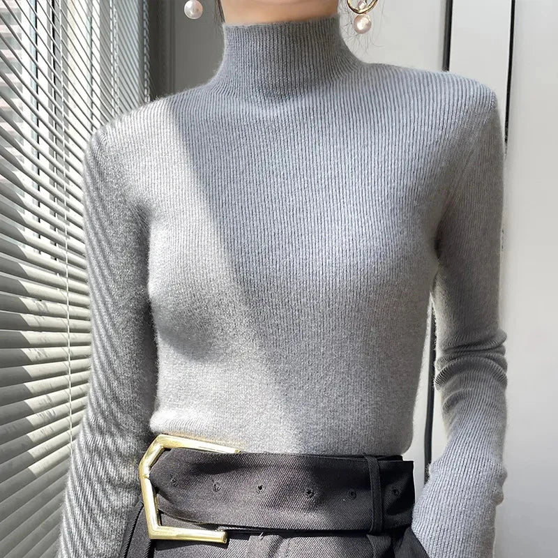 R&B | Strickpullover mit Halbem Rollkragen und Langen Ärmeln