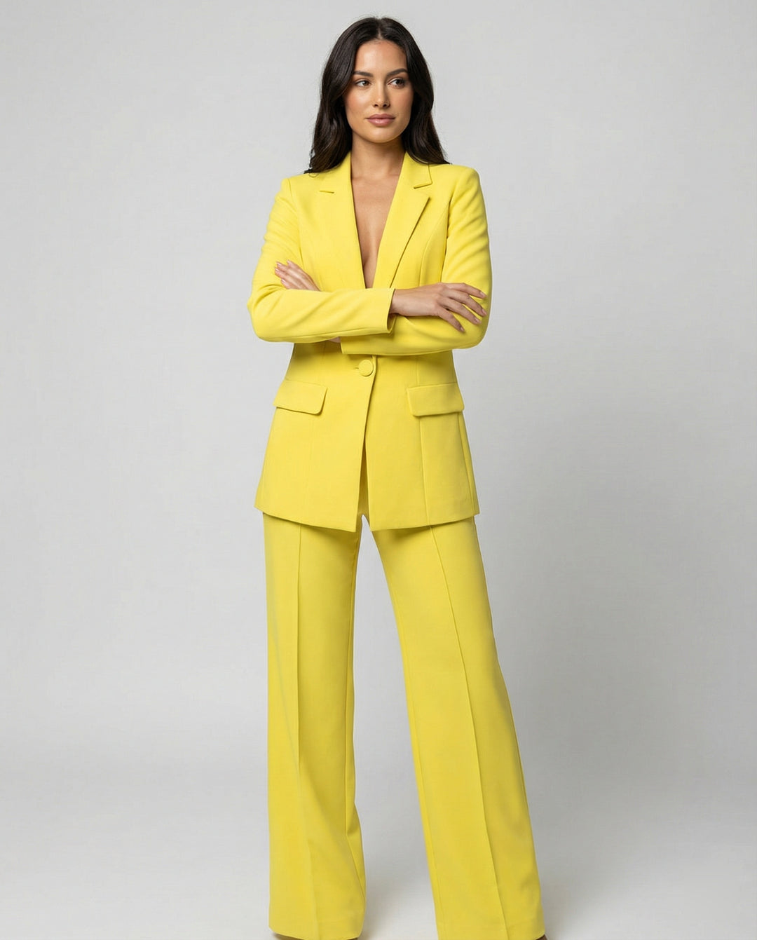 R&B | Damenanzug 2-teilig - Eleganter Blazer und Weite Hose Set
