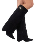 Damen Kniefreie Stiefel mit Luxusakzenten R&B
