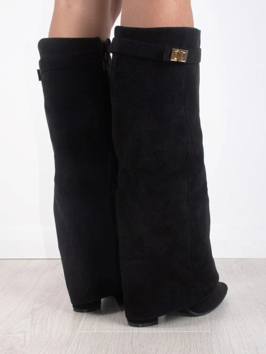 Damen Kniefreie Stiefel mit Luxusakzenten R&B