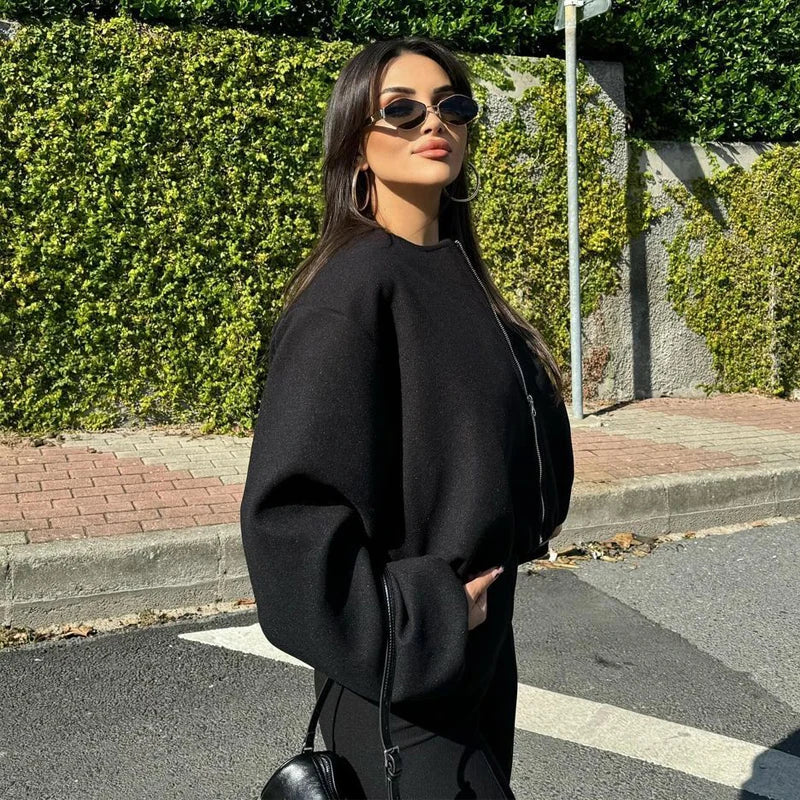 R&B | Damen Bomberjacke mit Reißverschluss und elastischer Passform