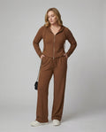 Zweiteiliges Damen Hausanzug Set mit Kapuzenpullover und gerader Hose