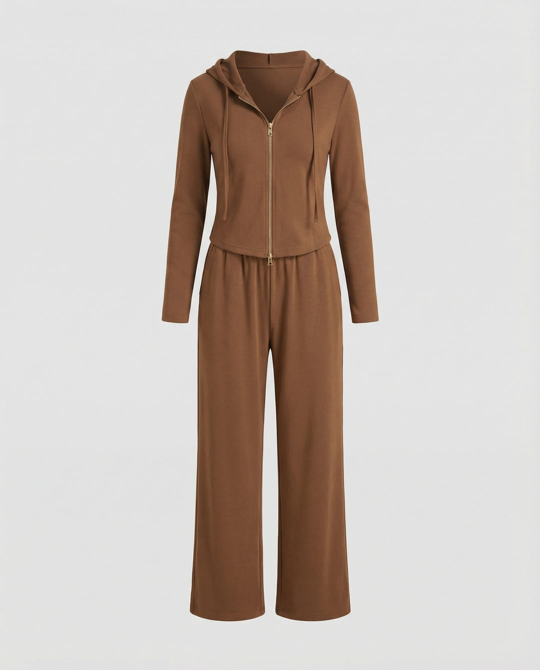 Zweiteiliges Damen Hausanzug Set mit Kapuzenpullover und gerader Hose