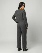 Zweiteiliges Damen Herbst-Set Casual Sportlicher Koreanischer Stil Grau Schwarz
