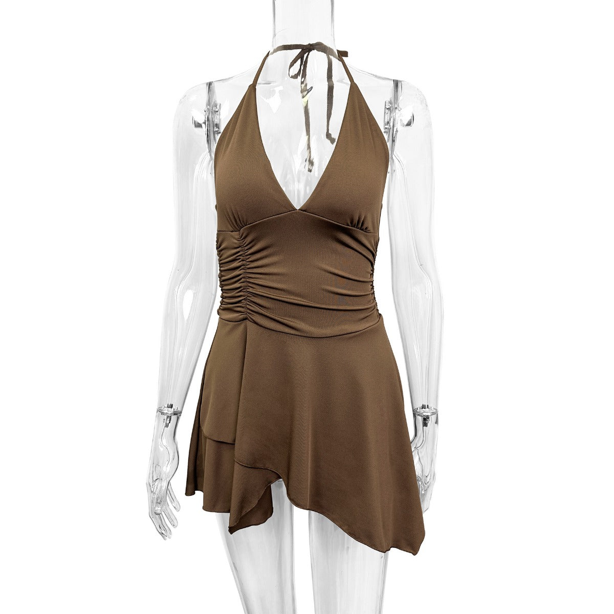 R&B | Kleid mit tiefem V-Ausschnitt und Neckholder-Trägern
