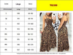 R&B | Kleid mit Leopardenmuster und Hosenträgern mit V-Ausschnitt