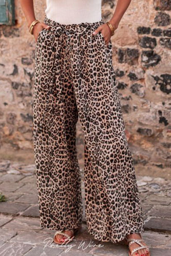 R&B | Leopard Zugband Weite Beinform Pants