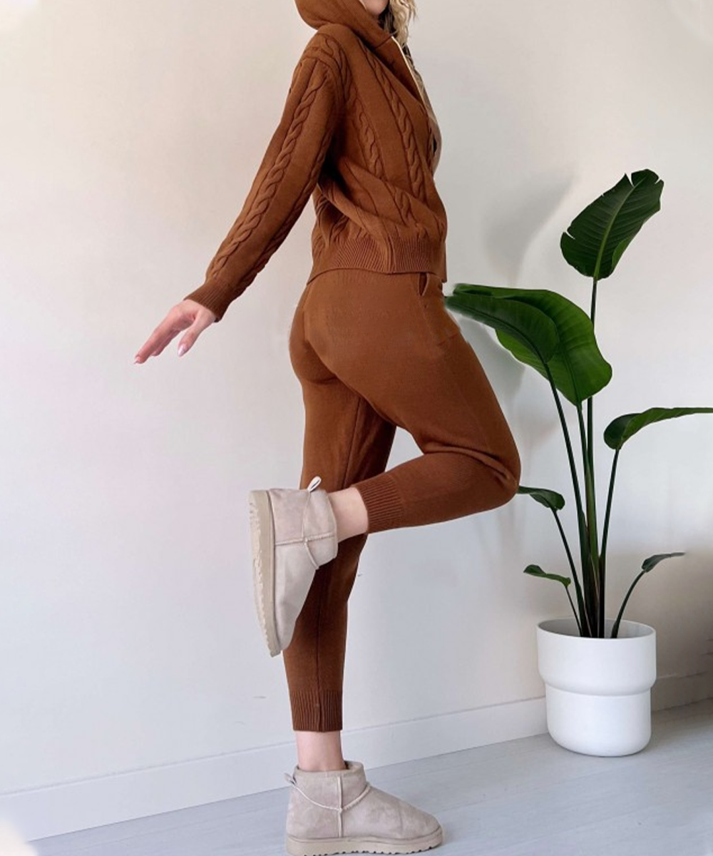 R&B | 2-teiliges Set mit Strickjacke und lässigem Jacquard-Pullover