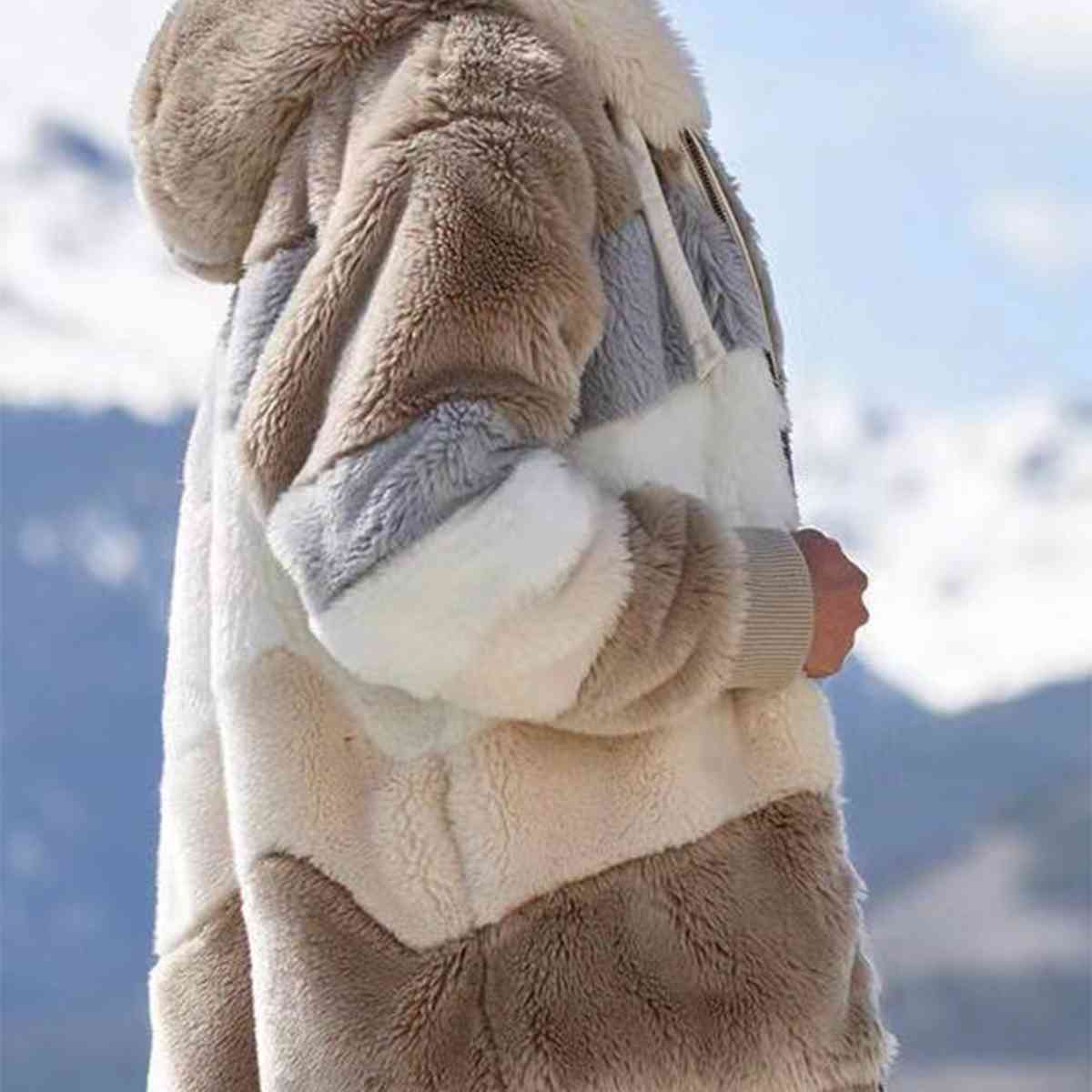 R&B | Color Block Zip-Up Kapuzenjacke