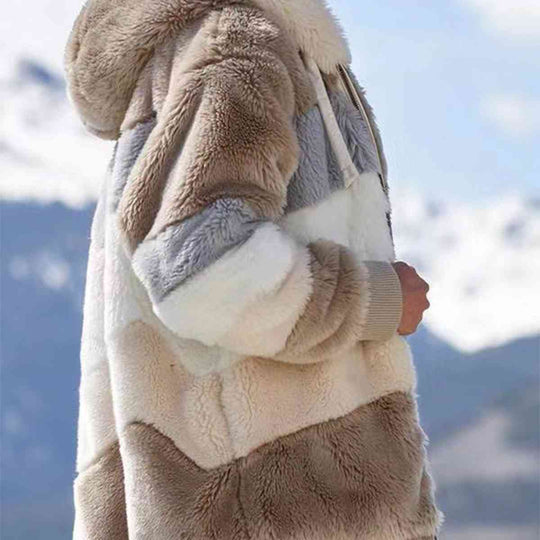 R&B | Color Block Zip-Up Kapuzenjacke