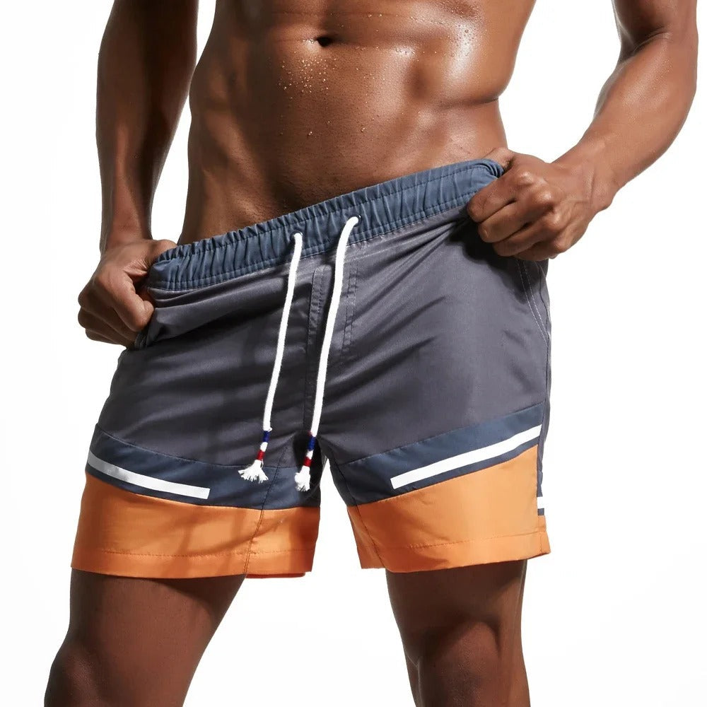 R&B | Schnell Trocknende Badeshorts für Männer mit Farbblock-Patchwork