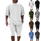 R&B | Lockeres T-Shirt Shorts einfarbiges Set