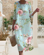 R&B | Elegantes Floral Kleid, das den Bauch kaschiert
