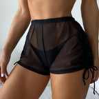 R&B | Badehose mit hoher Taille und Kordelzug aus Mesh