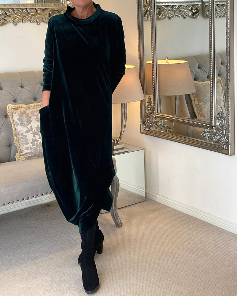 R&B | Elegantes Samtkleid mit Bauchabdeckung