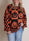 R&B | Karierter Strickpullover